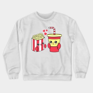 All i need is popcorn and soda, Kawaii popcorn and soda cartoon. Crewneck Sweatshirt